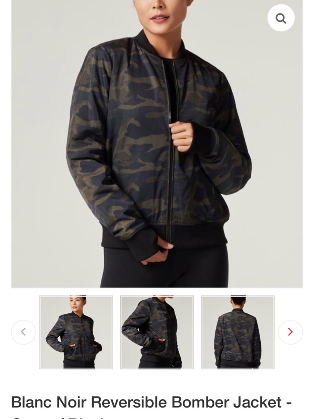 Blanc Noir Camo Reversible Bomber Jacket